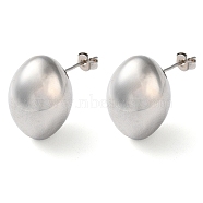 Oval Brass Stud Earrings for Women, Long-Lasting Plated, Lead Free & Cadmium Free, Platinum, 19.5x14.5mm(EJEW-A034-05P)