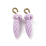 Opaque Resin Pendants, with Golden Tone Iron Finding, Umbrella, Lilac, 30x10x10mm(RESI-CJC0003-25C)