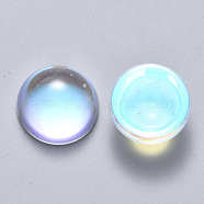 Transparent Glass Cabochons, AB Color Plated, Half Round/Dome, Clear AB, 20x10mm(GLAA-S190-013A-G01)