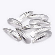 Iron Snap Hair Clip Findings, Platinum, 48x13mm(X-IFIN-F127-01)