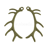 Tibetan Style Alloy Big Pendants, Cadmium Free & Nickel Free & Lead Free, Antique Bronze, 65x34x3mm, Hole: 3mm(TIBEP-3788A-AB-FF)