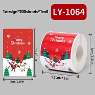 200Pcs Christmas Theme Paper Self-Adhesive Stickers, for Presents Decoration, Colorful, 80x50x0.1mm(DIY-M070-02T)