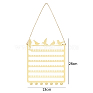 Metal Hang Earring Rack, Earrings Display Stand, Rectangle with Birds, Golden, 28x23cm(PW-WG39154-02)