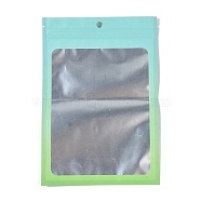 Rectangle Plastic Yin-yang Zip Lock Bags, Gradient Color Top Seal Storage Bags, Self Seal Bags, with Window and Hang Hole, Light Green, 21.9x15x0.15cm(OPP-H001-01E-04)