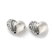 Tibetan Style Alloy Beads, Cadmium Free & Lead Free, Heart, Antique Silver, 7x10x5mm, Hole: 1mm, about 909pcs/1000g(FIND-A035-04AS)