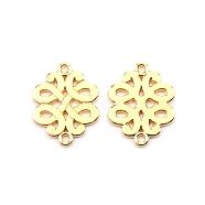 Baroque Style Zinc Alloy Connector Charms, Cadmium Free & Lead Free, Chinese Knot, Light Gold, 17x13.5x1mm, Hole: 1.2mm(FIND-TAC0015-02LG)