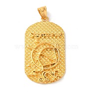 316L Surgical Stainless Steel Big Pendants, Real 18K Gold Plated, Oval with Constellations Charm, Sagittarius, 53x29x4mm, Hole: 8x5mm(STAS-B059-01G-11)
