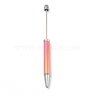 UV Plated Plastic Ball-Point Pen, Beadable Pen, for DIY Personalized Pen with Jewelry Beads, Dark Salmon, 152x11mm(AJEW-C038-02H)