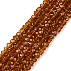 Glass Beads Strands, Faceted, Rondelle, Dark Goldenrod, 2.3~2.7x2mm, Hole: 0.4mm, about 150~155pcs/strand, 12.60~12.99 inch(32~33cm)(EGLA-A044-T1mm-D02)