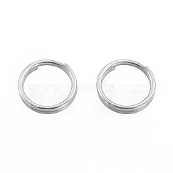 304 Stainless Steel Split Rings, Double Loops Jump Rings, Stainless Steel Color, 4x1mm, Inner Diameter: 3mm, Single Wire: 0.5mm(STAS-N092-171D-01P)