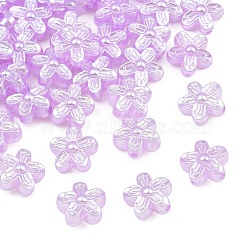 Imitation Pearl Acrylic Beads, Flower, Purple, 15.5x16.5x8mm, Hole: 1.8mm, about 617pcs/500g(AC-CBAAA05-07B)
