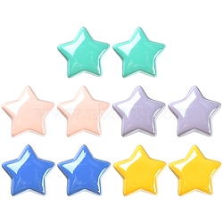 10Pcs 5 Colors Opaque Acrylic Beads, Pearlized, Star, Mixed Color, 20.5x21x12.5mm, Hole: 3.5mm, 2pcs/color(MACR-YW0002-06)