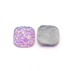 Resin Cabochons, Square, Medium Purple, 9.5x9.5x3mm(RESI-WH0026-02E)