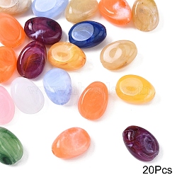 20Pcs Oval Imitation Gemstone Acrylic Beads, Mixed Color, 18x13x9.5mm, Hole: 2mm(OACR-YW0002-48)