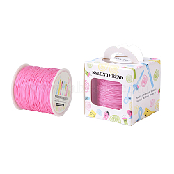 Nylon Thread, Hot Pink, 0.8mm, about 98.43yards/roll(90m/roll)(NWIR-JP0009-0.8-1902)