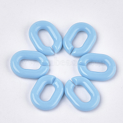 Acrylic Linking Rings, Quick Link Connectors, For Jewelry Chains Making, Oval, Cornflower Blue, 19x14x4.5mm, Hole: 11x5.5mm, about 680pcs/500g(OACR-S029-54B-10)