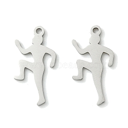 201 Stainless Steel Pendants, Laser Cut, Boy Charm, Stainless Steel Color, 19.5x10x1mm, Hole: 1.4mm(STAS-U003-25A-P)