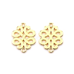 Baroque Style Zinc Alloy Connector Charms, Cadmium Free & Lead Free, Chinese Knot, Light Gold, 17x13.5x1mm, Hole: 1.2mm(FIND-TAC0015-02LG)