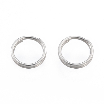 304 Stainless Steel Split Rings, Double Loops Jump Rings, Stainless Steel Color, 4x1mm, Inner Diameter: 3mm, Single Wire: 0.5mm