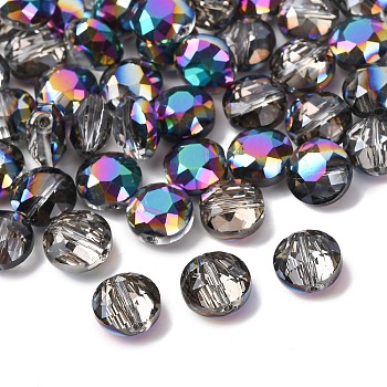 K9 Glass, Imitation Austrian Crystal Beads, Grade AAA, Faceted, Flat Round, Colorful, 10x5.5mm, hole: 0.9~1mm