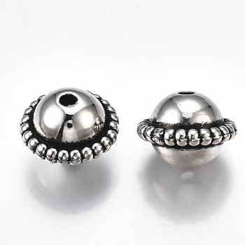 CCB Plastic Beads, Planet, Antique Silver, 15.5x11.5mm, Hole: 2.5mm, about 427pcs/500g