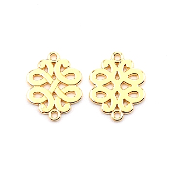 Baroque Style Zinc Alloy Connector Charms, Cadmium Free & Lead Free, Chinese Knot, Light Gold, 17x13.5x1mm, Hole: 1.2mm