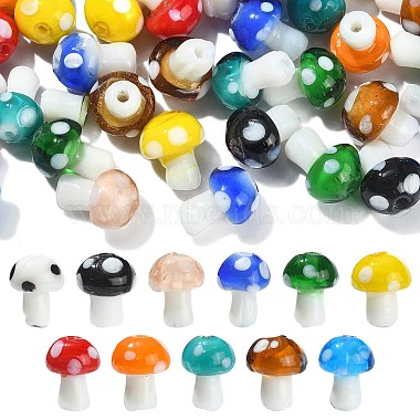 55pcs 11 couleurs champignons perles de chalumeau faites à la main(LAMP-CJ0001-47)-3
