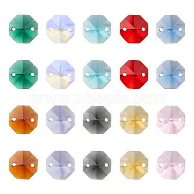 100Pcs 10 Colors Electroplate Glass Links Connectors(EGLA-LS0001-07)-2