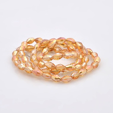 AB Color Plated Glass Faceted Rice Beads Strands(GLAA-A030A-AB01)-2
