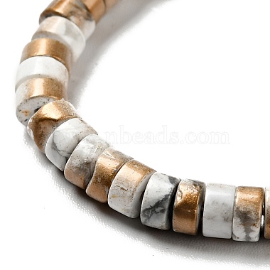 Brins de perles d'howlite naturelle galvanisées(G-D470-01D)-3