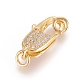 Brass Micro Pave Grade AAA Cubic Zirconia Lobster Claw Clasps(X-ZIRC-P029-08G-NR)-1