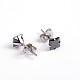 Square Cubic Zirconia Stud Earrings(EJEW-H306-05-6mm)-1