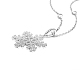 TINYSAND Christmas 925 Sterling Silver Cubic Zirconia Snowflake Pendant Necklace(TS-N007-S-19)-2