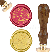 DIY Wood Wax Seal Stamp, Planet Pattern, 83x22mm, Head: 7.5mm, Stamps: 25x14.5mm(AJEW-WH0131-220)