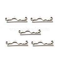 Non-Tarnish 304 Stainless Steel Links Connectors, Mountain, Stainless Steel Color, 5.5x20x1mm, Hole: 1mm(STAS-C051-01P)