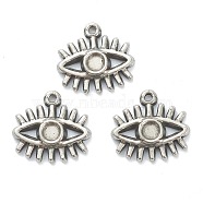 304 Stainless Steel Pendants Cabochon Settings, Eye, Stainless Steel Color, Tray: 2mm, 12.5x13.5x2mm, Hole: 1mm(STAS-P279-15P)