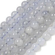 Natural Blue Chalcedony Beads Strands, Round, 6mm, Hole: 0.8mm, about 63pcs/strand, 15.35''(39cm)(G-K310-C12-6mm-A)