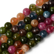 Natural Quartz Beads Strands, Dyed & Heated, Imitation Tourmaline, Round, Mixed Color, 8~8.5mm, Hole: 1.2mm, about 47pcs/strand, 14.96 inch(38cm)(X-G-R479-8mm-01)