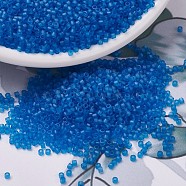 MIYUKI Delica Beads, Cylinder, Japanese Seed Beads, 11/0, (DB0787) Dyed Semi-Frosted Transparent Capri Blue, 1.3x1.6mm, Hole: 0.8mm, about 2000pcs/10g(X-SEED-J020-DB0787)