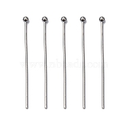 304 Stainless Steel Ball Head pins, Stainless Steel Color, 30x0.8mm, 20 Gauge, Head: 2mm(STAS-L153-03)