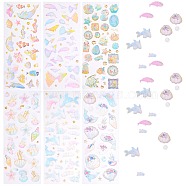 6Sheets 6 Style Epoxy Resin Sticker, for Scrapbooking, Travel Diary Craft, Mixed Patterns, 1sheet/style(sgDIY-SZ0003-79)