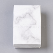 Paper Cardboard Jewelry Boxes, Rectangle, White, 8.1x5.1x2.7cm(CBOX-E012-04A)