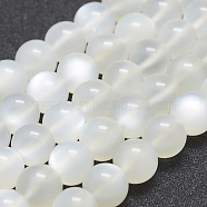 Natural White Moonstone Beads Strands, Round, 10mm, Hole: 1mm, about 41pcs/strand, 15.7 inch(40cm)(G-J373-13-10mm)