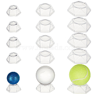 WADORN 12Pcs 3 Style Acrylic Globe Stone Display Stand, Wooden Crystal Sphere Quartz Ball Holder, Orb Egg Base, Clear, 45~70x22mm, Inner Diameter: 20~40mm, 4pcs/style(DJEW-GA0001-44)