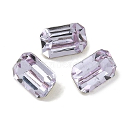 Glass Rhinestone Cabochons, Flat Back & Back Plated, Faceted, Recctangle, Violet, 6x4x3mm(RGLA-L029-18A-371)