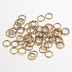 Iron Open Jump Rings, Nickel Free, Antique Bronze, 6x0.7mm, 21 Gauge, Inner Diameter: 4.6mm, about 18000pcs/1000g(IFIN-A018-6mm-AB-NF)