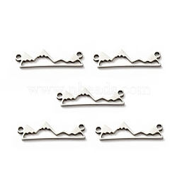 Non-Tarnish 304 Stainless Steel Links Connectors, Mountain, Stainless Steel Color, 5.5x20x1mm, Hole: 1mm(STAS-C051-01P)