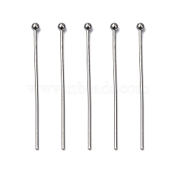 304 Stainless Steel Ball Head pins, Stainless Steel Color, 30x0.8mm, 20 Gauge, Head: 2mm(STAS-L153-03)