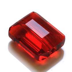 Imitation Austrian Crystal Beads, Grade AAA, Faceted, Rectangle, Dark Red, 10x12x5.5mm, Hole: 0.9~1mm(X-SWAR-F060-12x10mm-05)