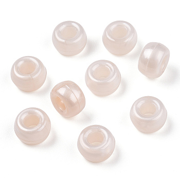 Plastic Pearlized Beads, Barrel, Old Lace, 9x6mm, Hole: 3.8mm, about 1900pcs/500g